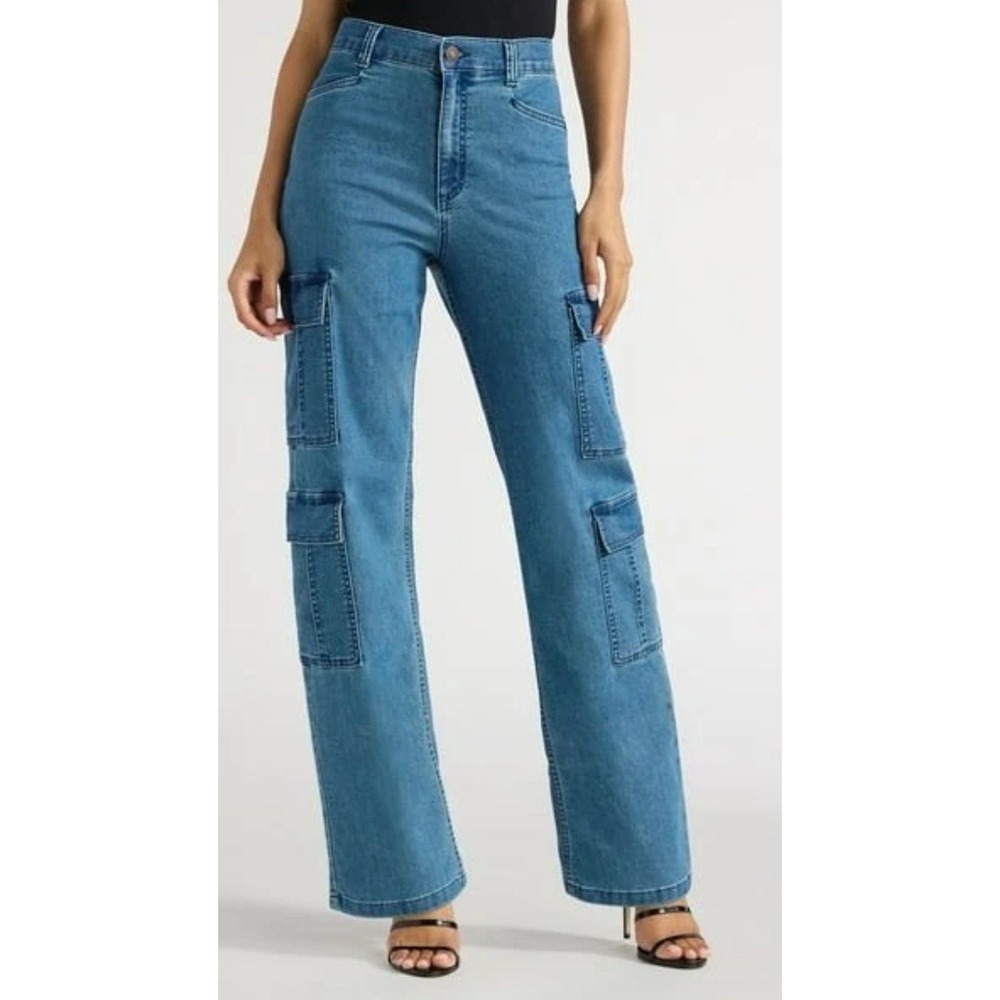 Sofia Jeans Women's Relaxed Straight Super High Rise Cargo Pants Size 18 New‎